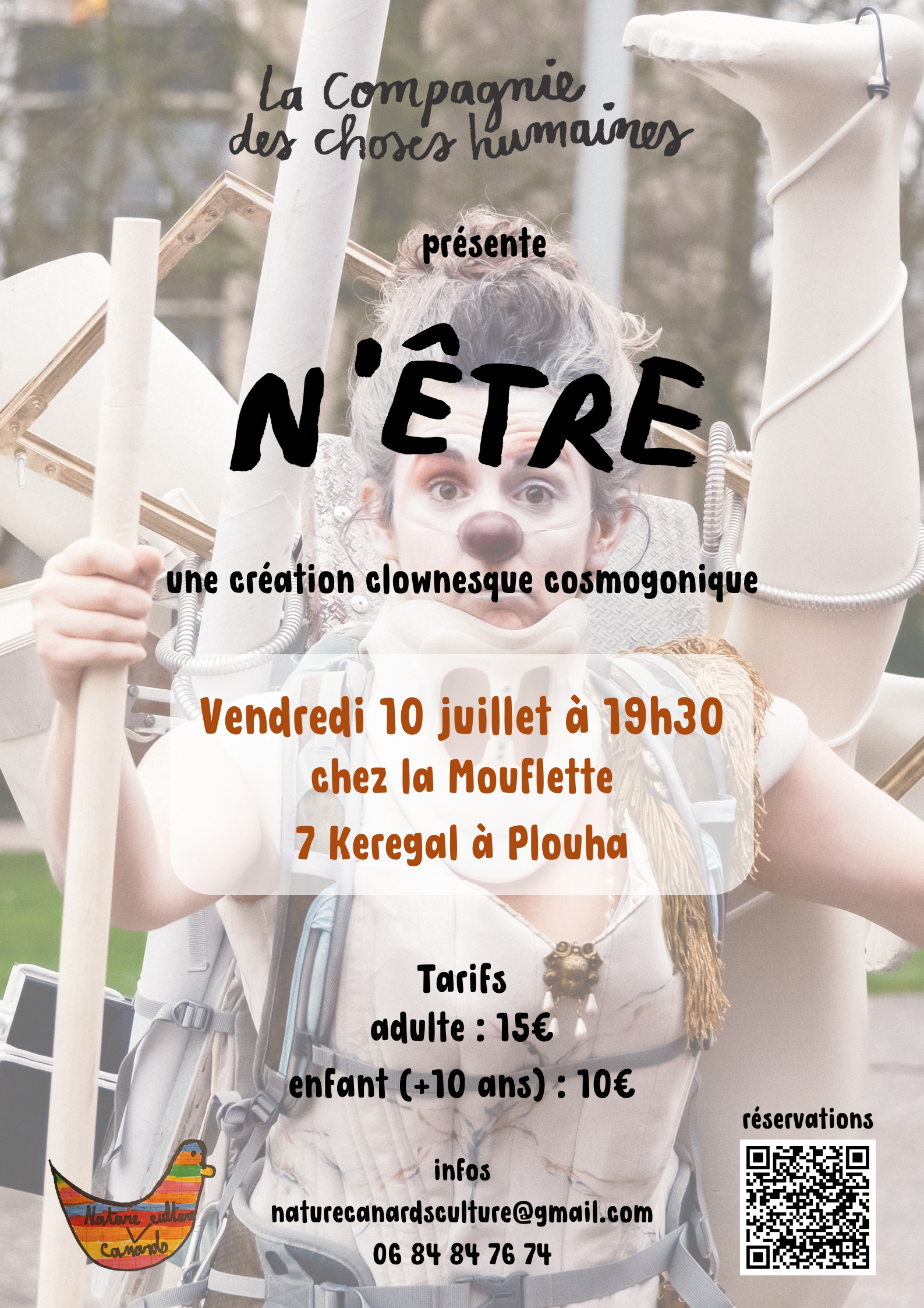 La Cie choses humaines présente : le spectacle "N'être" et propose un stage clown